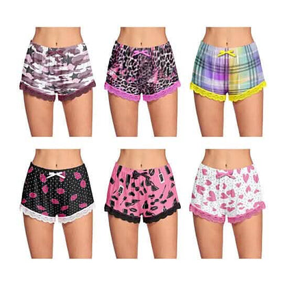 5-Pack: Women's Soft Comfy Printed Lounge Sleep Pajama Short - A-1 Thread Vault