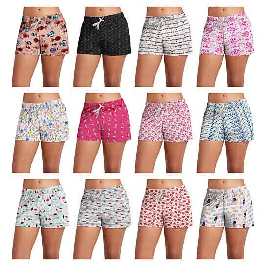 5-Pack: Women's Soft Comfy Printed Lounge Sleep Pajama Short - A-1 Thread Vault