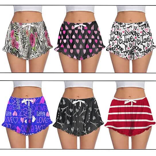 5-Pack: Women's Soft Comfy Printed Lounge Sleep Pajama Short - A-1 Thread Vault