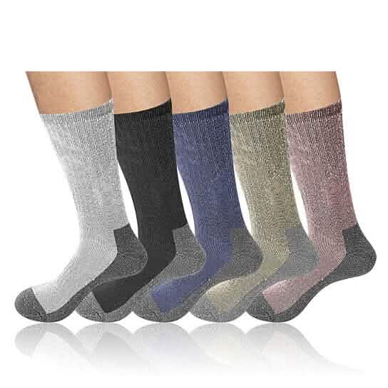 5-Pairs: Men's Warm Thick Merino Lamb Wool Socks for Winter Cold Weathers - A-1 Thread Vault