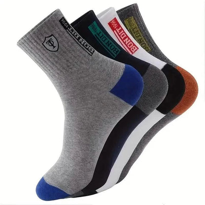 5-Pairs: Stylish Breathable Warm Crew Socks For Men - A-1 Thread Vault