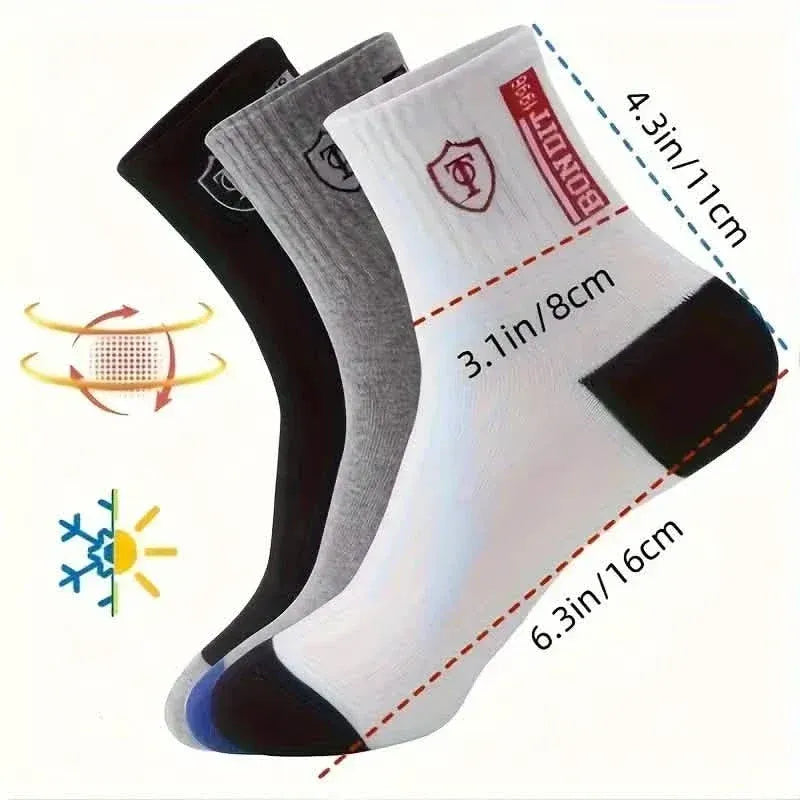 5-Pairs: Stylish Breathable Warm Crew Socks For Men - A-1 Thread Vault