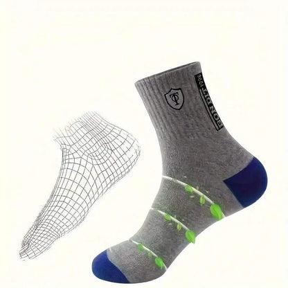 5-Pairs: Stylish Breathable Warm Crew Socks For Men - A-1 Thread Vault