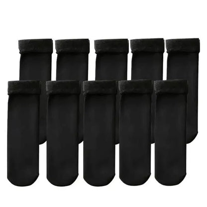 5-Pairs: Ultra-Soft Plush Lined Thermal Socks - Comfy Mid Tube Socks - A-1 Thread Vault