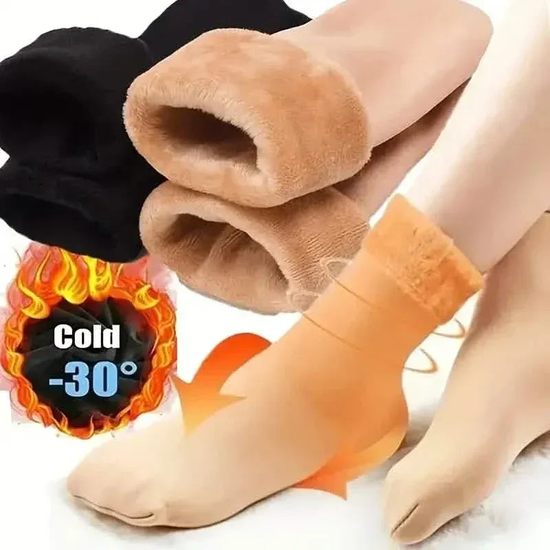 5-Pairs: Ultra-Soft Plush Lined Thermal Socks - Comfy Mid Tube Socks - A-1 Thread Vault