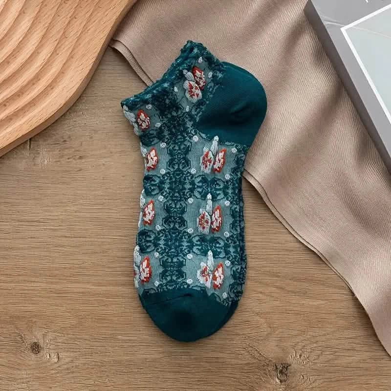 5-Pairs: Vintage Court Style Short Socks - A-1 Thread Vault