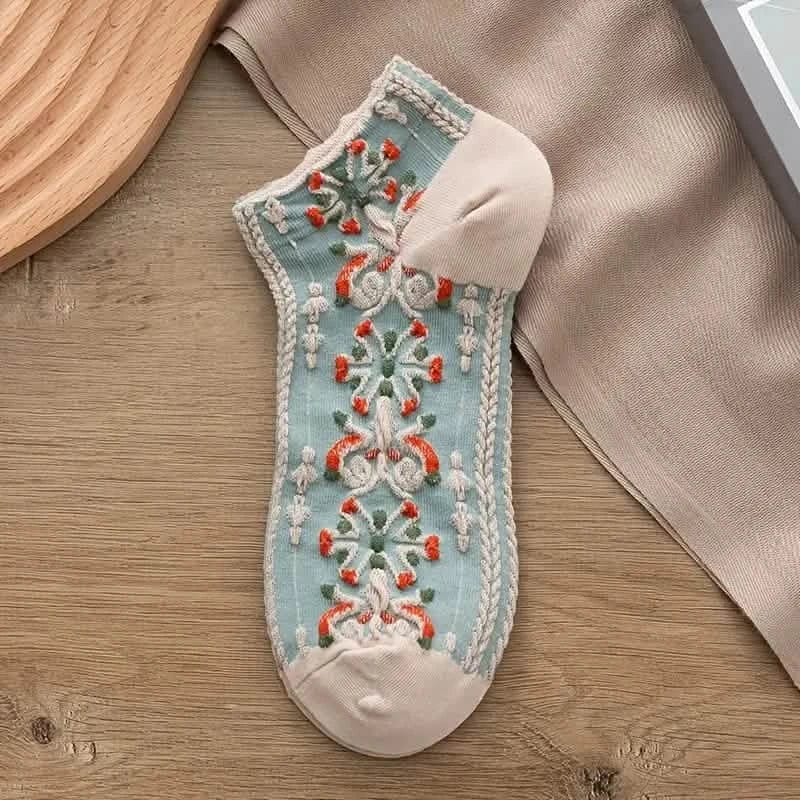 5-Pairs: Vintage Court Style Short Socks - A-1 Thread Vault