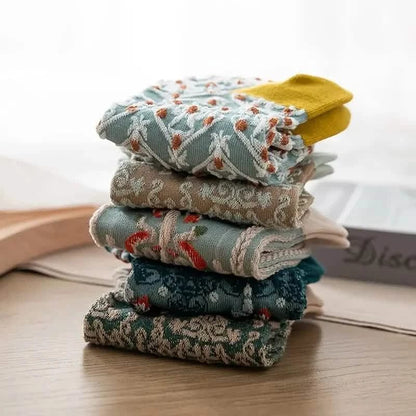 5-Pairs: Vintage Court Style Short Socks - A-1 Thread Vault