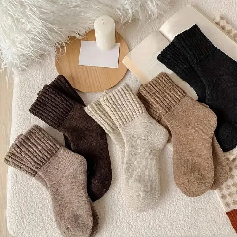 5-Pairs: Women's Stockings & Hosiery Simple Solid Thickened Socks - A-1 Thread Vault