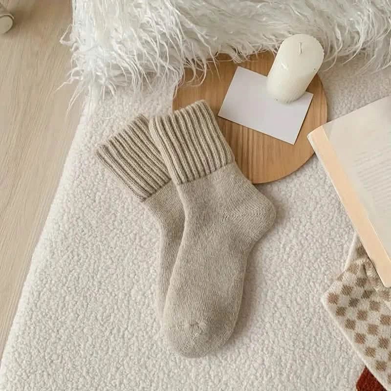 5-Pairs: Women's Stockings & Hosiery Simple Solid Thickened Socks - A-1 Thread Vault