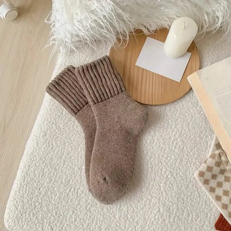 5-Pairs: Women's Stockings & Hosiery Simple Solid Thickened Socks - A-1 Thread Vault