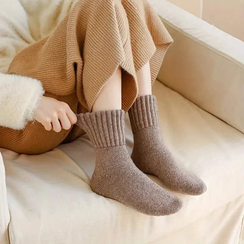 5-Pairs: Women's Stockings & Hosiery Simple Solid Thickened Socks - A-1 Thread Vault