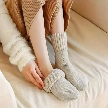 5-Pairs: Women's Stockings & Hosiery Simple Solid Thickened Socks - A-1 Thread Vault