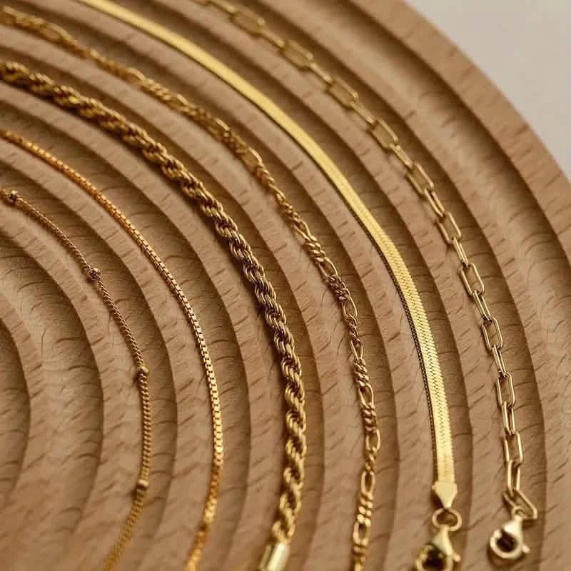 5-Piece: Elegant Multi-Layered Chain Bracelet Set - A-1 Thread Vault