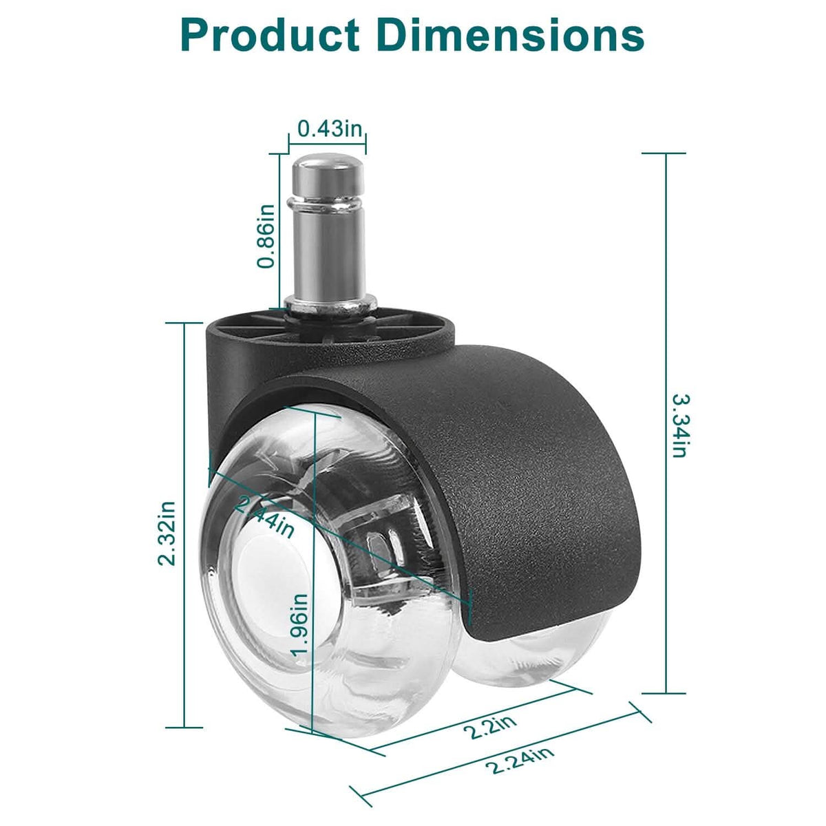 5-Piece: Office Chair Wheels Replacement - A-1 Thread Vault