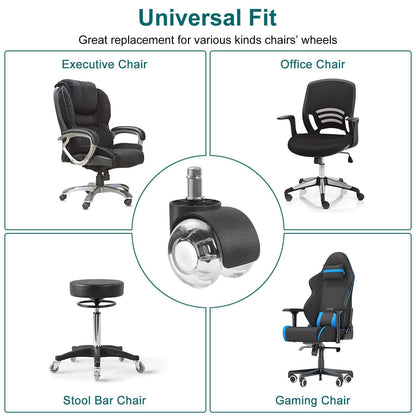 5-Piece: Office Chair Wheels Replacement - A-1 Thread Vault