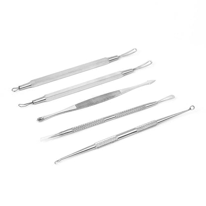 5-Piece Set: Blackhead Remover Kit Stainless Steel Popping Zit Remover - A-1 Thread Vault
