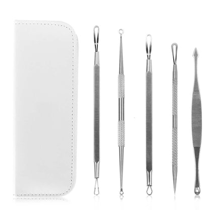 5-Piece Set: Blackhead Remover Kit Stainless Steel Popping Zit Remover - A-1 Thread Vault