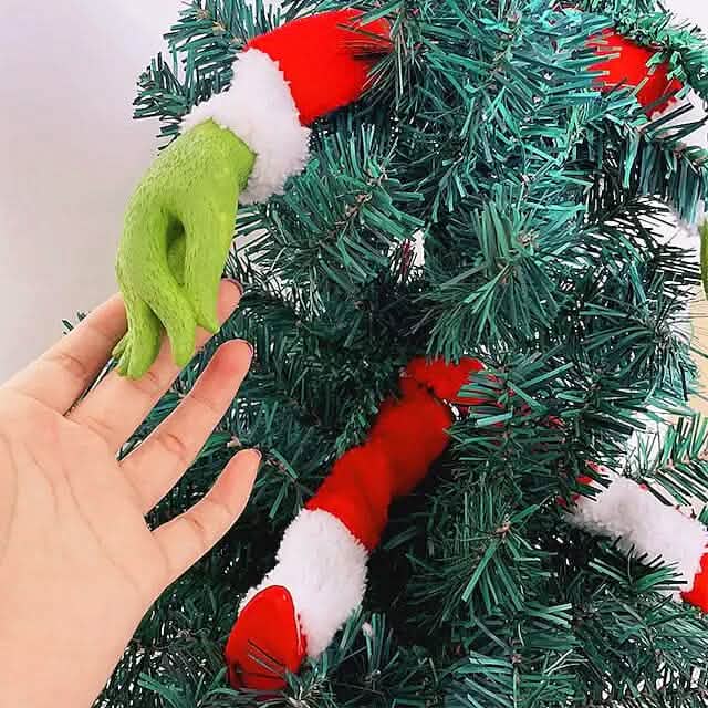 5-Piece Set: Grinch Christmas Tree Decorations, Elf Head, Christmas Tree Arms and Legs - A-1 Thread Vault