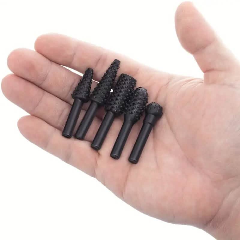 5-Piece Set: Wood Carving File Rasp Drill Bit - A-1 Thread Vault