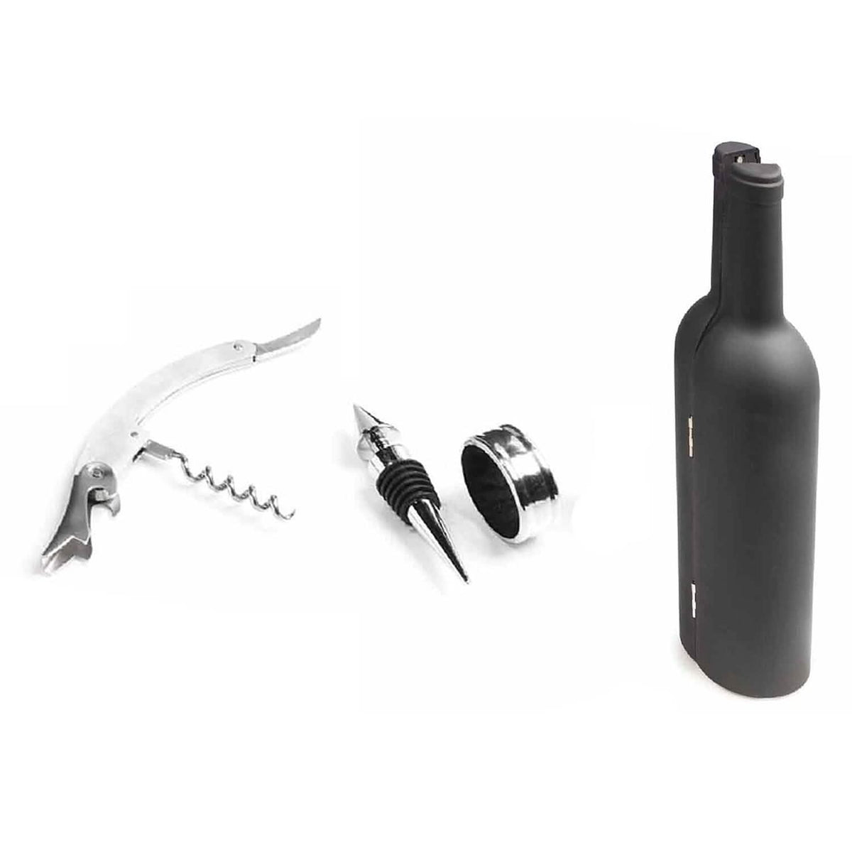 5-Piece: Wine Opener Set with Bottle-Shaped Case - A-1 Thread Vault