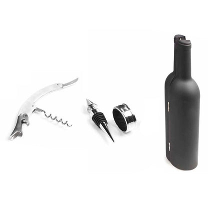 5-Piece: Wine Opener Set with Bottle-Shaped Case - A-1 Thread Vault