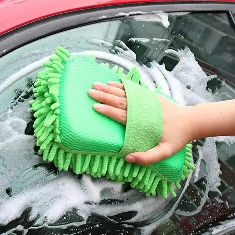 5-Pieces: Car Wash Mitt Chenille Microfiber Wash Sponge Scratch Free - A-1 Thread Vault