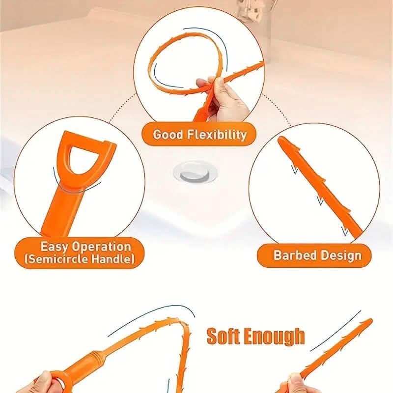 5-Pieces: Drain Clog Remover Tool - A-1 Thread Vault
