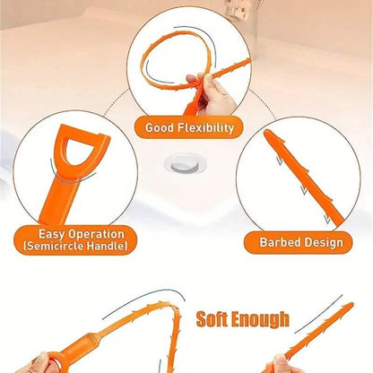 5-Pieces: Drain Clog Remover Tool - A-1 Thread Vault