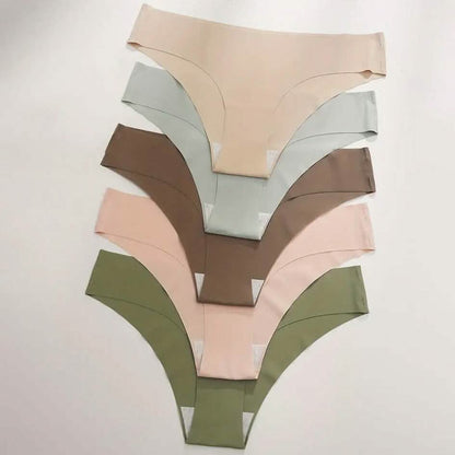 5-Pieces: Seamless Comfy Solid Panties - A-1 Thread Vault
