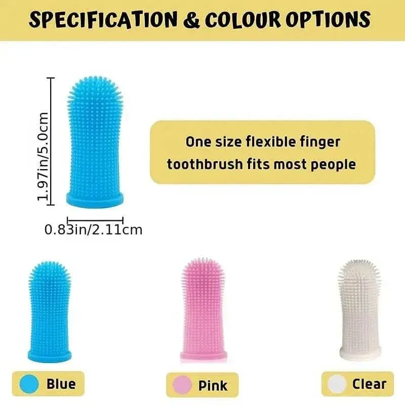 5-Pieces: Super Soft Pet Finger Toothbrush Teeth Cleaning Silicone Tooth Brush - A-1 Thread Vault