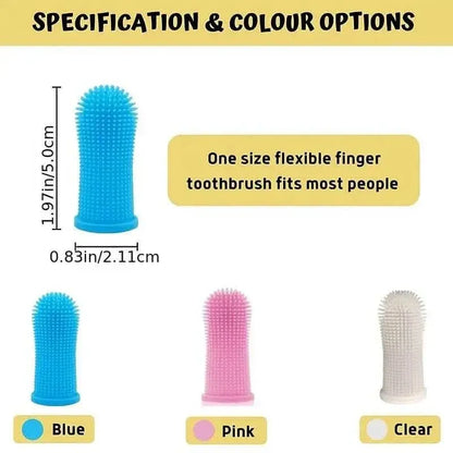 5-Pieces: Super Soft Pet Finger Toothbrush Teeth Cleaning Silicone Tooth Brush - A-1 Thread Vault