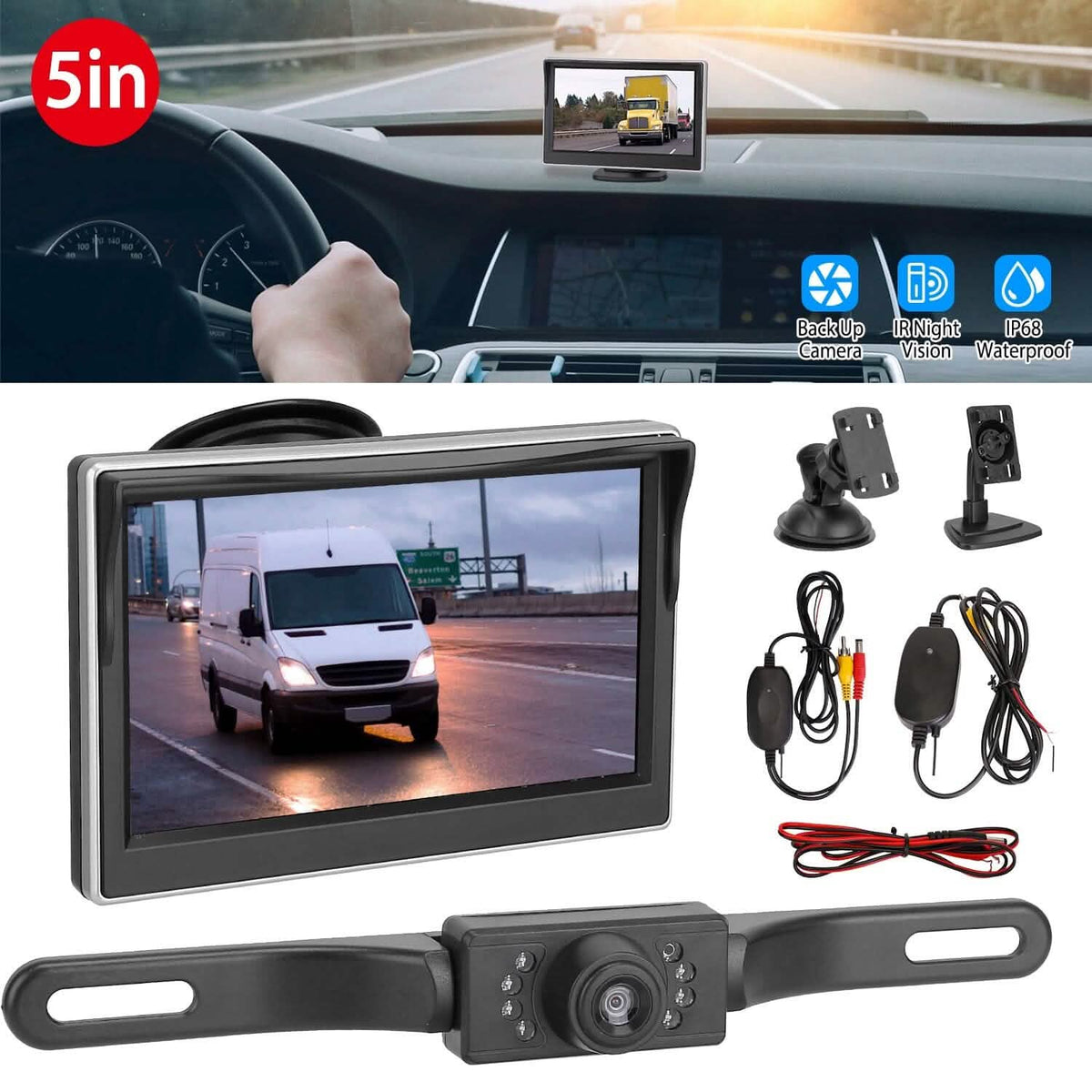 5" Screen Backup Camera Monitor Kit - A-1 Thread Vault