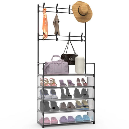 5-Tier Dustproof Entryway Hall Tree Coat and Shoe Rack - A-1 Thread Vault