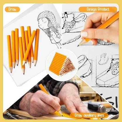 50-Pieces: 3.5" Hexagonal Golf Pencils - HB Yellow, Pre-Sharpened - A-1 Thread Vault