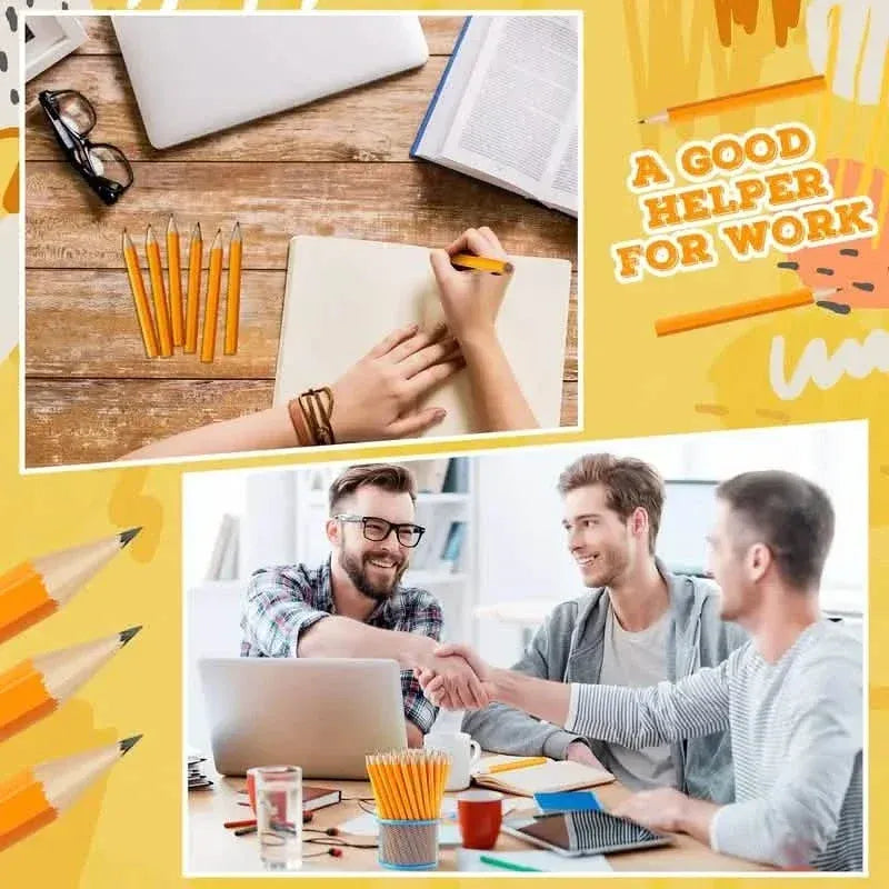 50-Pieces: 3.5" Hexagonal Golf Pencils - HB Yellow, Pre-Sharpened - A-1 Thread Vault
