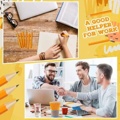 50-Pieces: 3.5" Hexagonal Golf Pencils - HB Yellow, Pre-Sharpened - A-1 Thread Vault