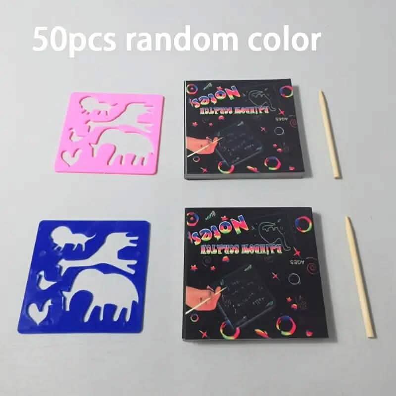50-Pieces: Rainbow Scratch Art Kit - A-1 Thread Vault