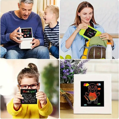 50-Pieces: Rainbow Scratch Art Kit - A-1 Thread Vault