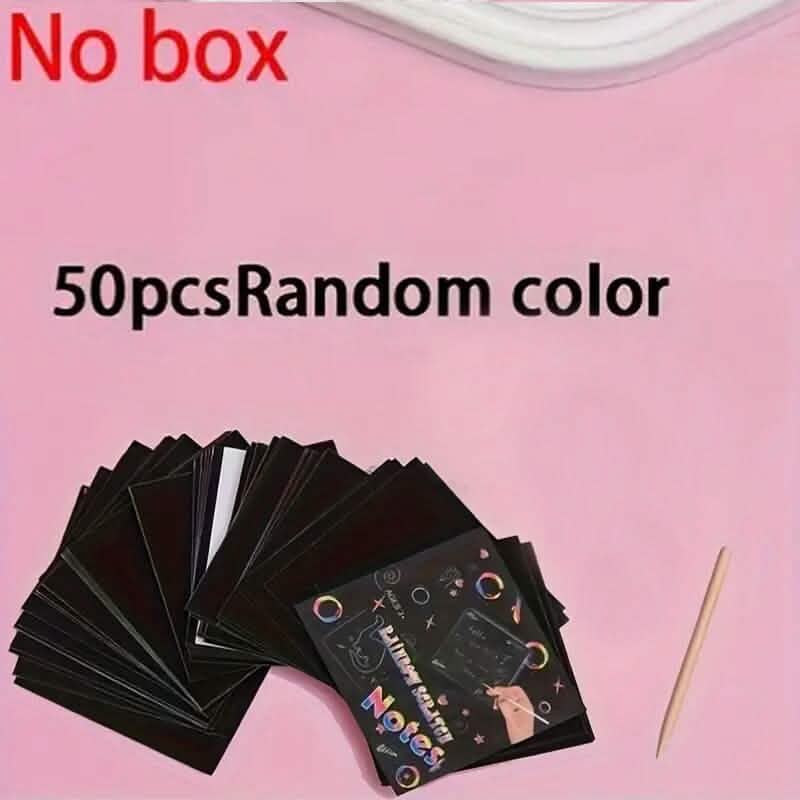 50-Pieces: Rainbow Scratch Art Kit - A-1 Thread Vault