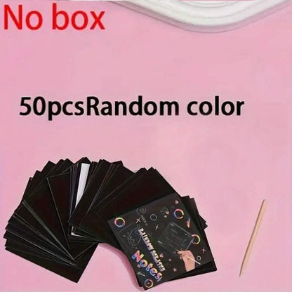 50-Pieces: Rainbow Scratch Art Kit - A-1 Thread Vault