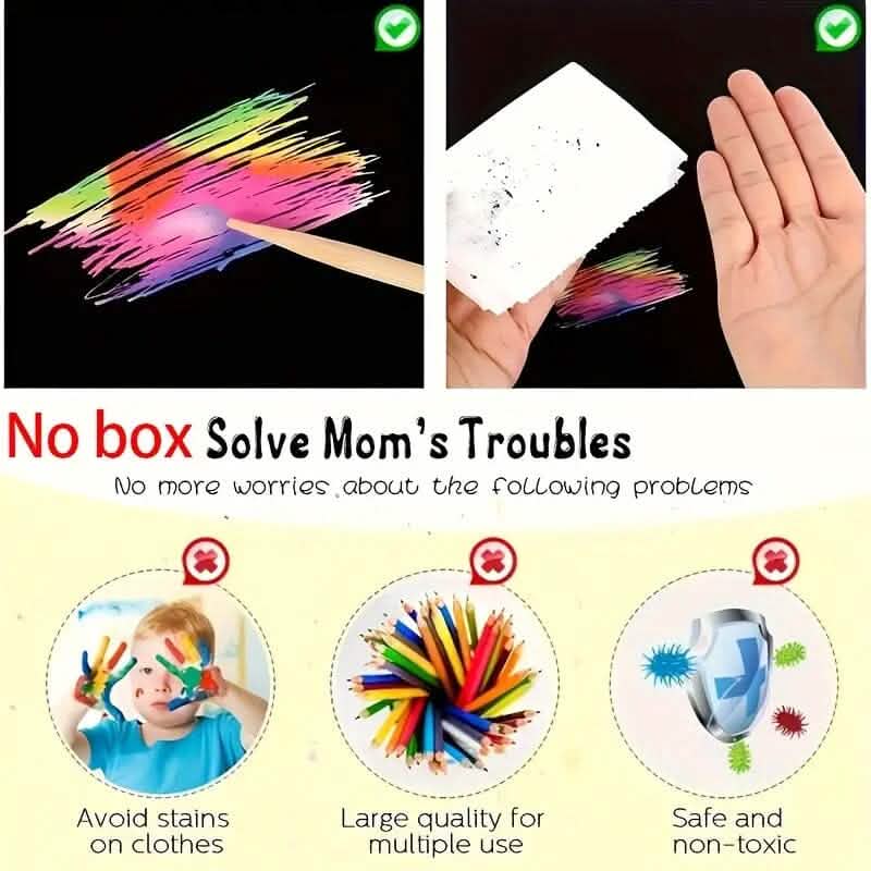 50-Pieces: Rainbow Scratch Art Kit - A-1 Thread Vault