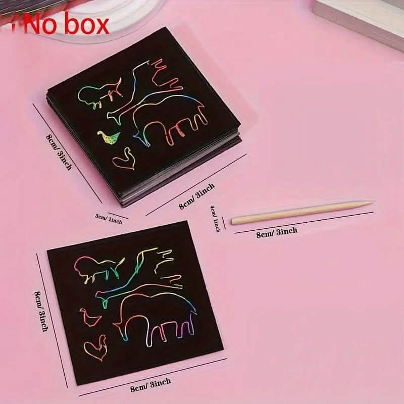 50-Pieces: Rainbow Scratch Art Kit - A-1 Thread Vault