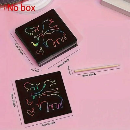50-Pieces: Rainbow Scratch Art Kit - A-1 Thread Vault