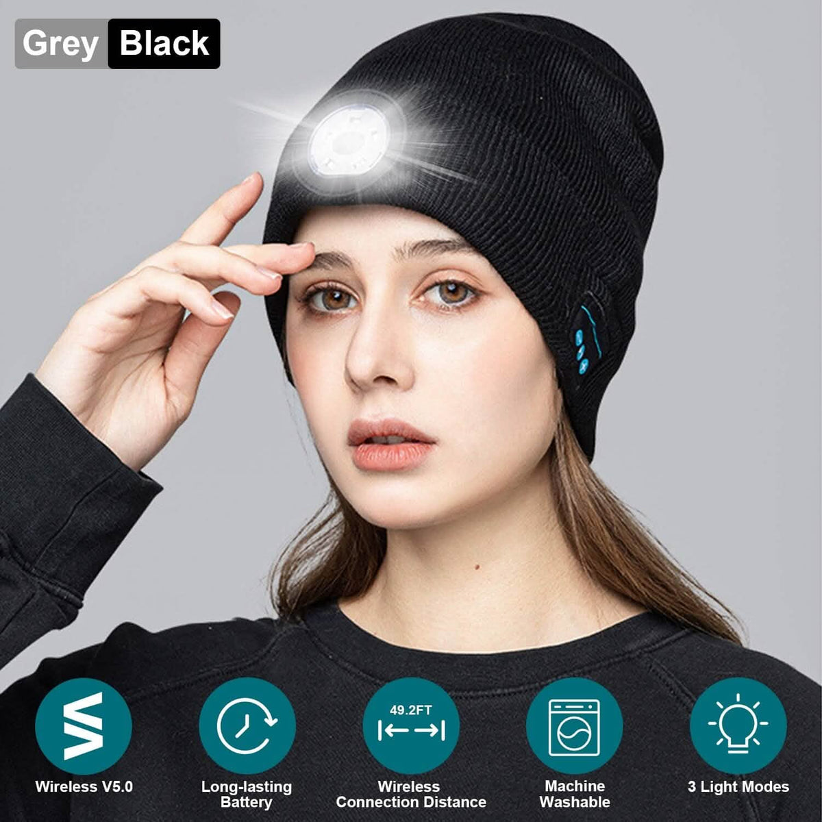 5.0 Wireless Beanie Hat with 3 Lighting Modes - A-1 Thread Vault