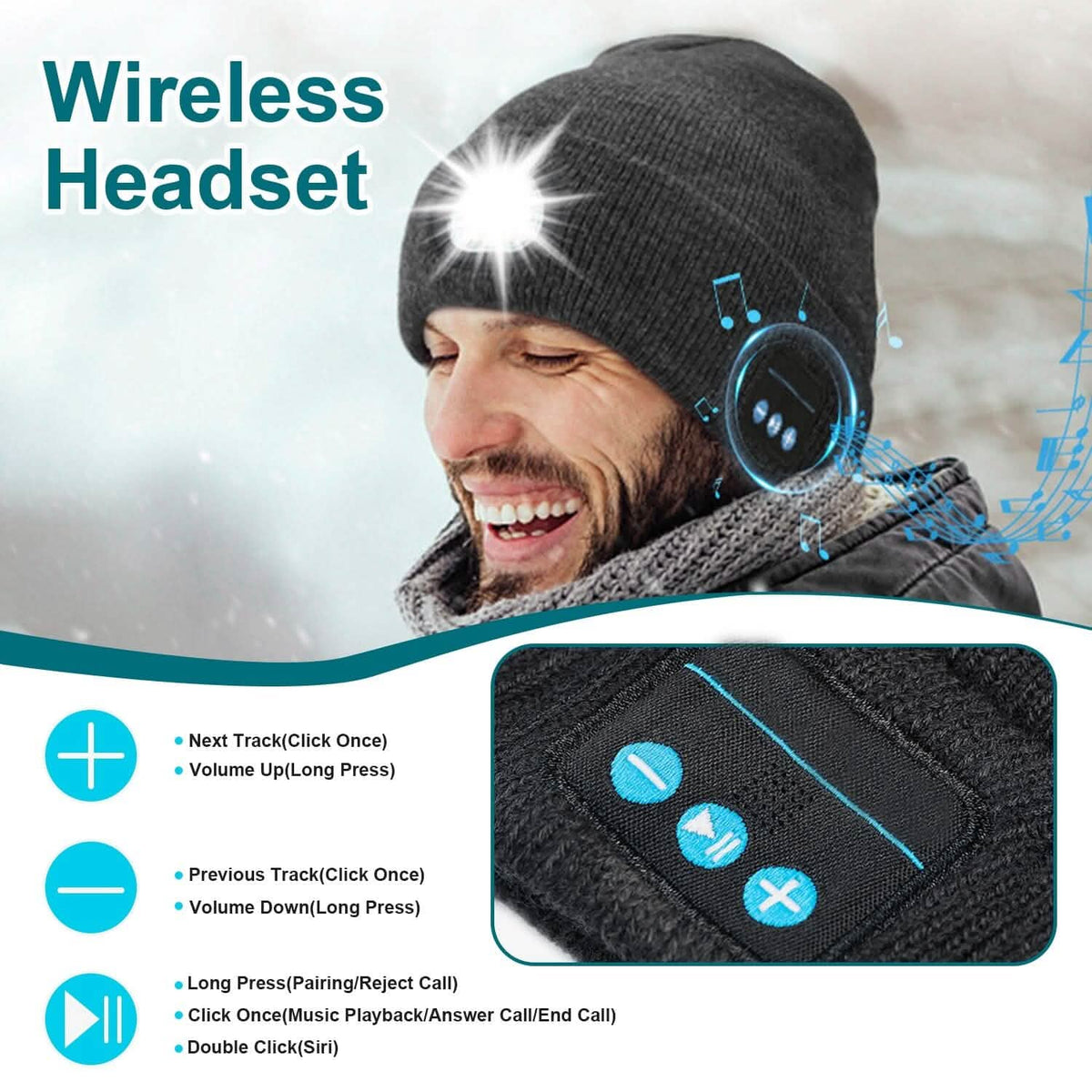 5.0 Wireless Beanie Hat with 3 Lighting Modes - A-1 Thread Vault