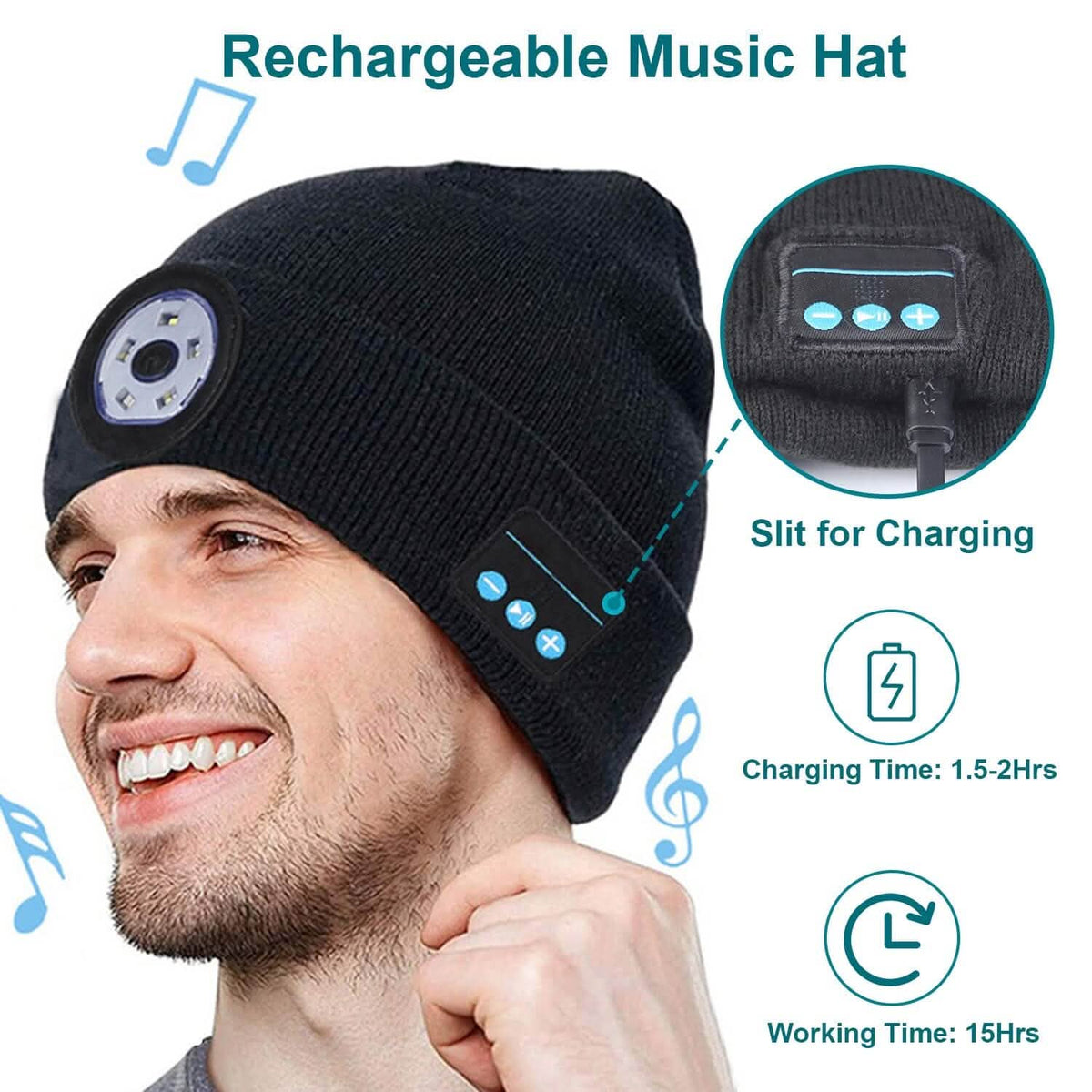 5.0 Wireless Beanie Hat with 3 Lighting Modes - A-1 Thread Vault