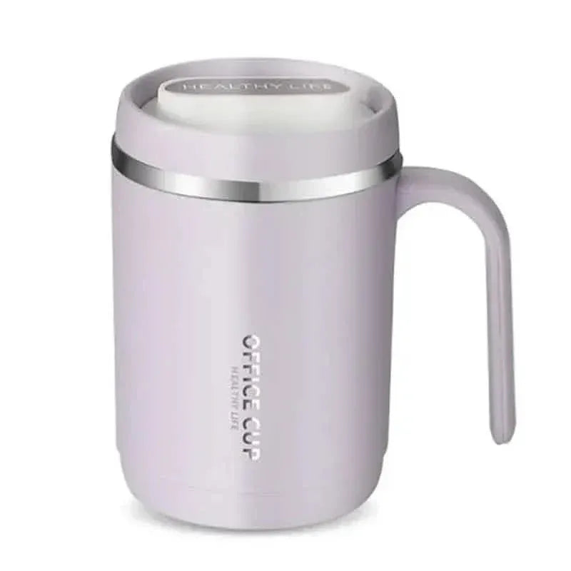 500ml Water Cup with Cover Sealing Silicone Ring Double-layer Leak-proof Drink Water Handle Stainless Coffee Insulated Cup - A-1 Thread Vault