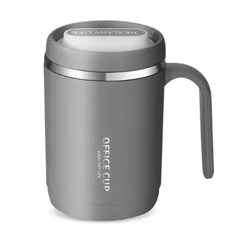 500ml Water Cup with Cover Sealing Silicone Ring Double-layer Leak-proof Drink Water Handle Stainless Coffee Insulated Cup - A-1 Thread Vault