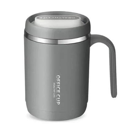500ml Water Cup with Cover Sealing Silicone Ring Double-layer Leak-proof Drink Water Handle Stainless Coffee Insulated Cup - A-1 Thread Vault